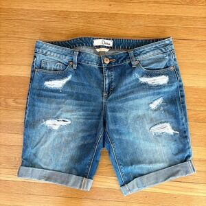 Dittos denim low rise Bermuda style jean shorts womens 30 distressed casual cute